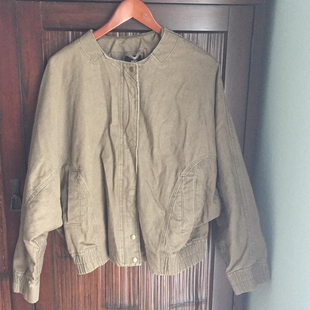Olive Green Bomber Jacket BDG w/ Dolman Sleeves